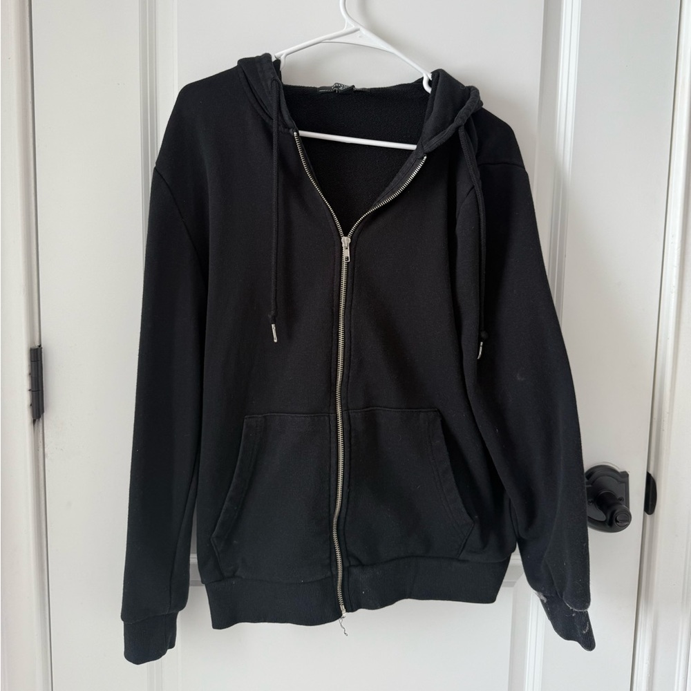 Forever 21 Black Zip-Up Hoodie
